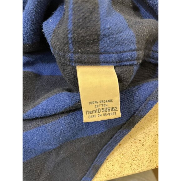 L.L. Bean Top Shirt Womens Sz Small Blue Plaid Flannel Button organic Cotton EUC - Picture 5 of 6